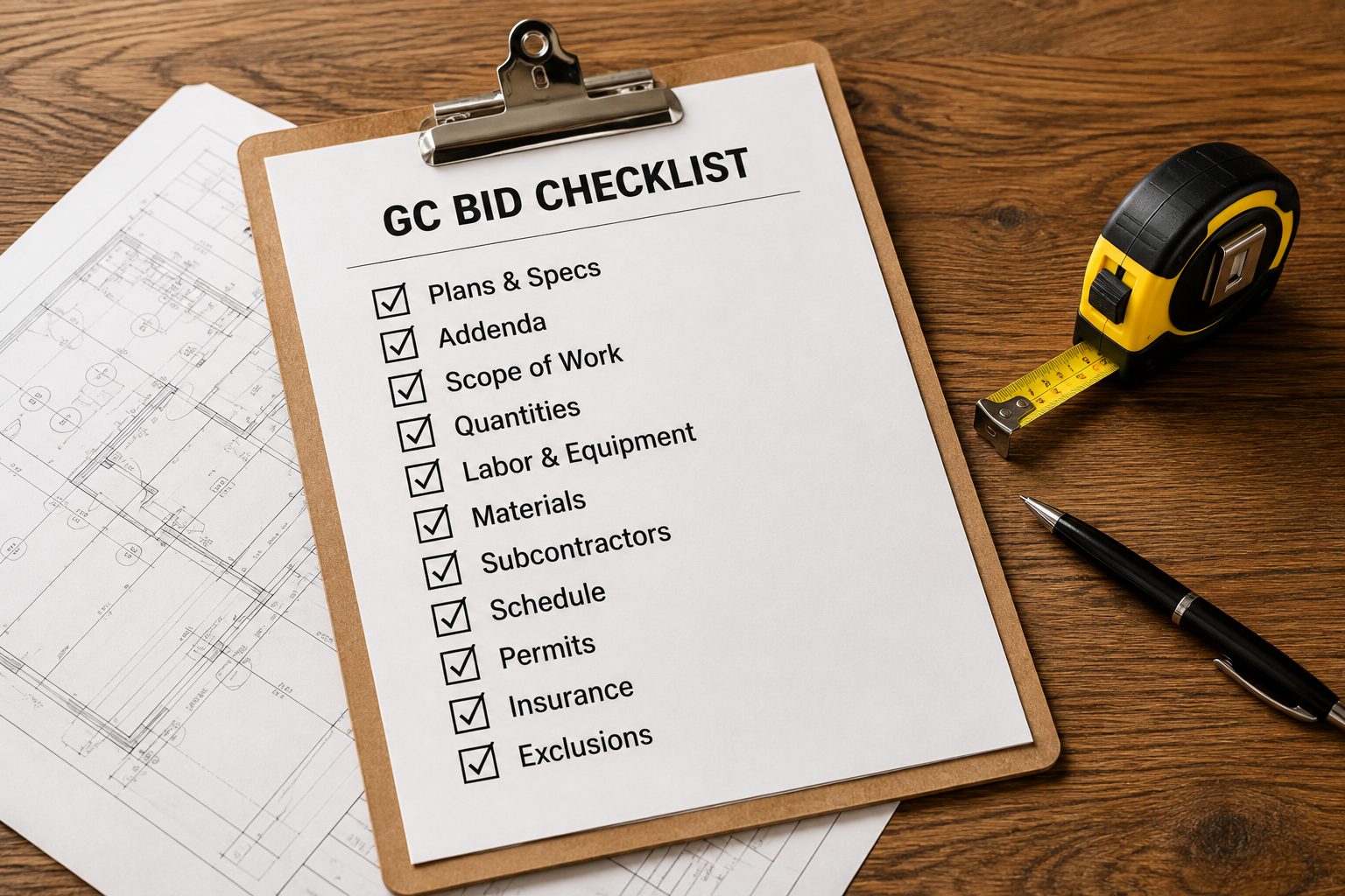 What a GC needs from us before a bid list