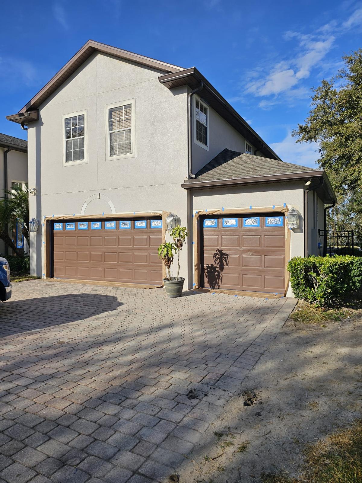 Whole-House Exterior Repaint, Stucco and Garage Doors